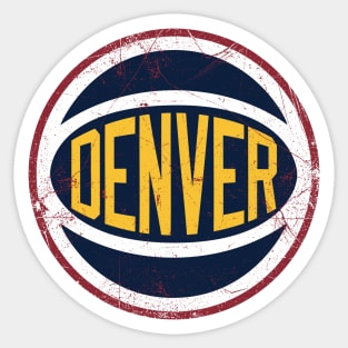 Denver Retro Ball - Gold Sticker